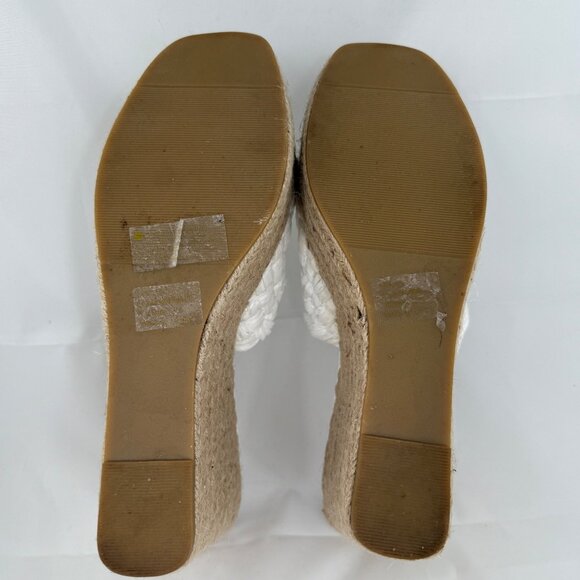 Olivia Miller Womens Woven Platform Wedge Sandals White Size 10 Espadrille Style - Picture 10 of 11